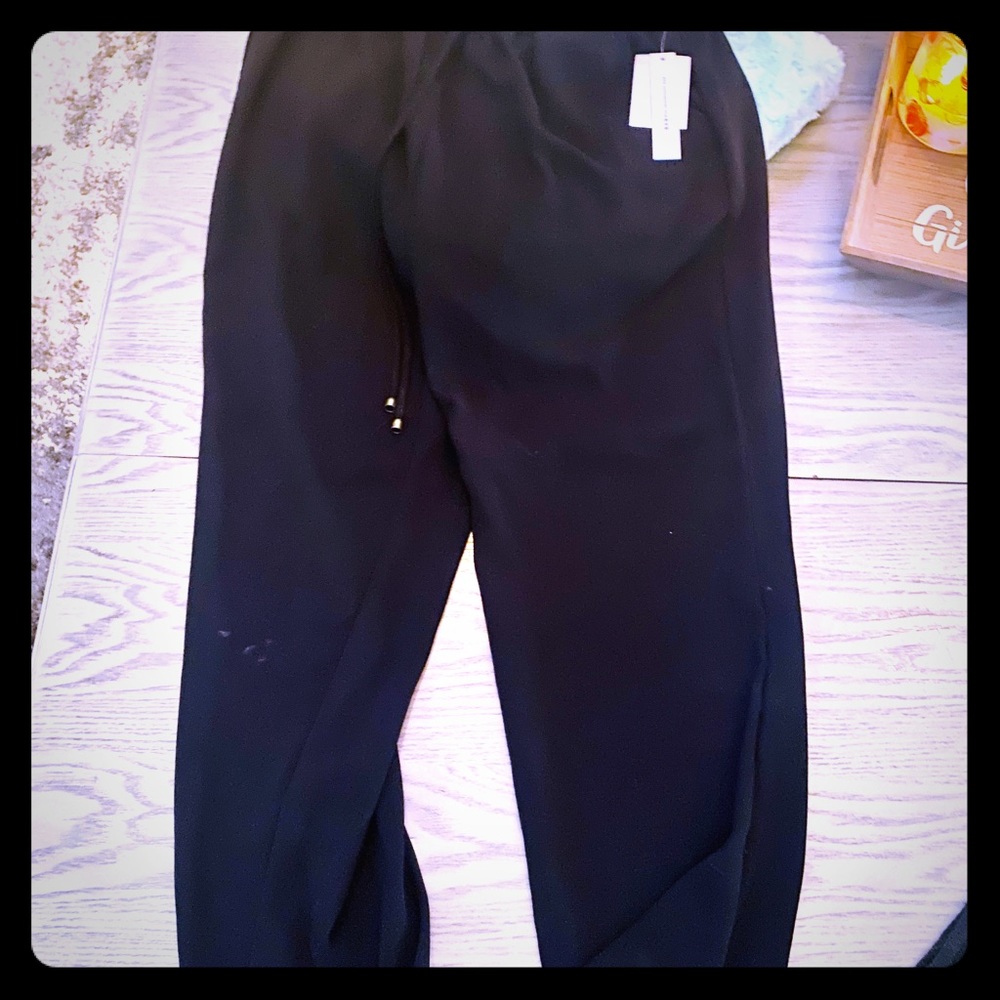 Black Lightweight Paperbag Pants